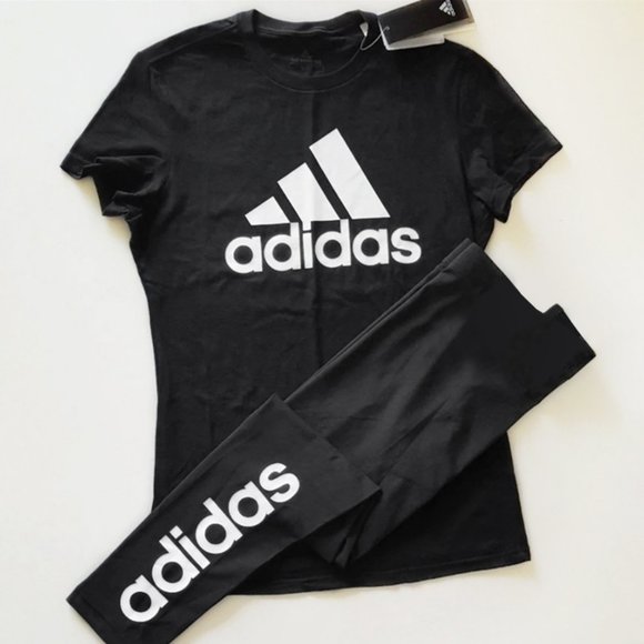 Adidas Womens T-Shirt & Leggings - Picture 1 of 10